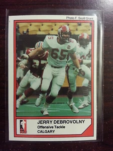 Estampillas Jogo CFL #93 JERRY DEBROVOLNYY 1984 Calgary Columbia Británica - Imagen 1 de 1
