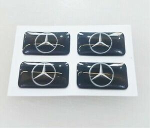 4 Logos GRATIS --CHROMFOLIE---> Spiegeleffekt Aufkleber Set Mercedes Benz