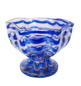 Czech Bohemian KRALIK ART GLASS Wave / Drape FRANZ WELZ BOWL / Vase - Picture 1 of 12