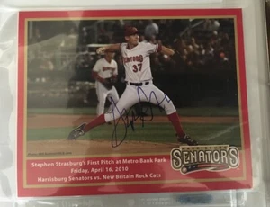 STEPHEN STRAUSBURG AUTOGRAPHED SIGNED AUTO BASEBALL PHOTO 8x10 NATIONALS - Picture 1 of 1