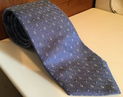 Corbata de seda Brooks Brothers orgullosamente hecha en Nueva York 3,25" con diseño azul y blanco nueva con etiquetas Foto 1 de 4