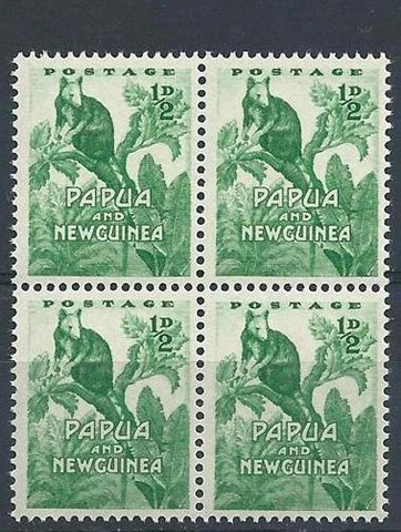 Papua New Guinea 1952 Sc# 122 Tree-climbing kangaroo block 4 MNH Cover
