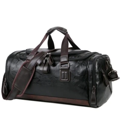 Carry-On Under-seat Vegan Leather Weekender Overnight Duffle Bag - Image 1 of 4