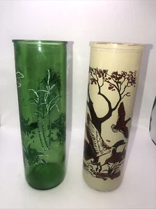 vintage tall glass candle holders Houseplants Ducks Deer Ceiling Fan 1970s - Picture 1 of 15