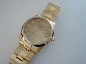 Rolex Oyster Perpetual 34 mm oro 18 quilates caja papeles LC100 primera compra factura servicio - Imagen 1 de 18