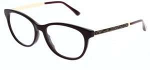 Jimmy Choo ladies spectacle frame JC202 col LHF Burgundy with case + cloth 52mm - Picture 1 of 2