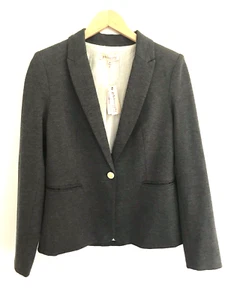 NeW PHILOSOPHY Womens Blazer Jacket Gray Sz Med Jersey Knit Classic NWT Preppy - Picture 1 of 8
