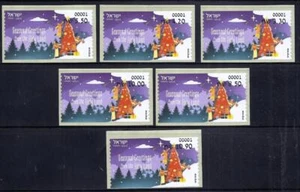 ISRAEL STAMPS 2023 2024 CHRISTMAS NOEL 6 ATM MACHINE # 001 LABEL - Picture 1 of 1