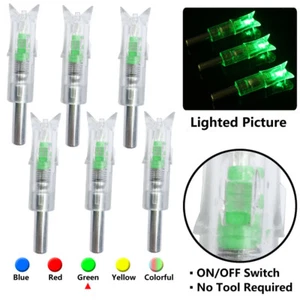 6 pz Nocchi freccia balestra LED illuminati per freccia balestra 5,3 mm frecce da caccia - Foto 1 di 12