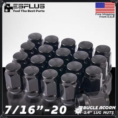 20 Pc Chevrolet Lug Nut 7/16-20 Black Fit Older Camaro/Corvette/Blazer/Corvair - Image 1 of 4