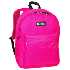Everest Hot Pink Classic School Backpack Canvas Bookbag Carryon Book Bag 2045cr