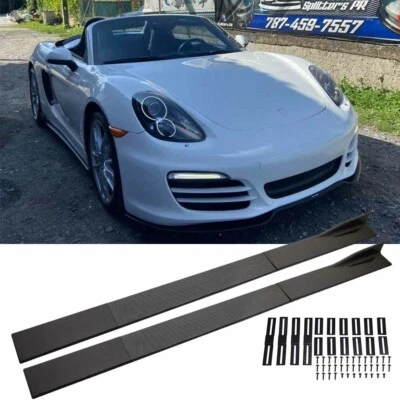 For Porsche Boxter Carbon Fiber 78.7" Side Skirts Extension Splitter Spoiler Lip - image 1 of 4