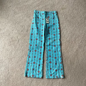 NWT OSHKOSH GIRLS PANTS, 6, FLORAL ON BLUE, ELASTIC WAISTBAND, SLIGHT FLARE - Picture 1 of 3