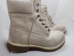 Timberland cremefarbene A1LWM Damenstiefel US 10,5 Leder wasserdicht Schnürung - Bild 1 von 12