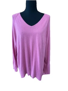 Maglione sottile rosa J.jill seta e cotone TG XL - Foto 1 di 9