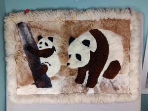 Fur Sure Alpaca Fur Rug Panda Design Made In Peru Size 46"×32" - Picture 1 of 4