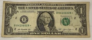 $1.00 2013 Star B Series Federal Reserve Note - Picture 1 of 2