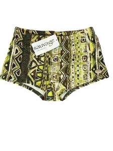 VTG Dead stock Sauvage Swim Bottoms Green And Brown Boho Pattern Size medium - Picture 1 of 11