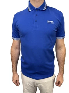 Hugo Boss Polo Shirt With Contrast Logos color Blue size S - Picture 1 of 7