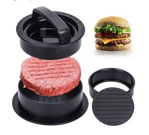 Burger Press Non Stick  3 In 1 Patty Maker & 9 Slider Storage Bags 7” x 3” - Picture 1 of 6