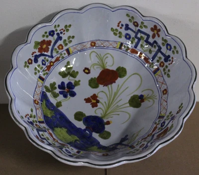 AMM Italia Faenza Garofano Clavel Azul 23040 Redondo Acanalado Cuenco para Servir 12" Foto 1 de 4