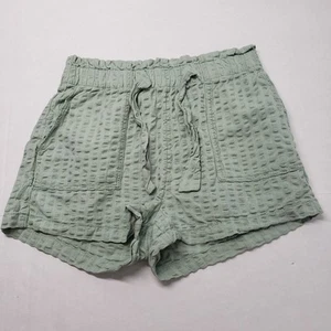 H&M Shorts Girls 12-14 Sage Green Drawstring Seersucker Casual Bohemian Cotton - Picture 1 of 10