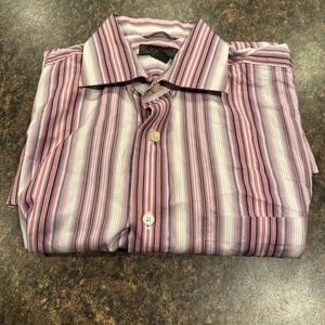 Vintage 90s Express Striped Shirt Men’s Medium Premium Woven Taiwan Y2K - Picture 1 of 9