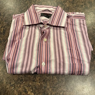 Vintage 90s Express Striped Shirt Men’s Medium Premium Woven Taiwan Y2K - Image 1 of 4