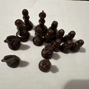 chocolate colored plastic chess peoces lot of 15 - Picture 1 of 3