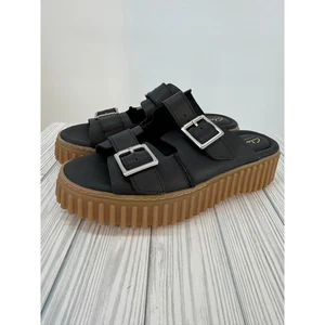 Clarks Signature Women's Buckle Platform Torhill Slide Sandals Black Size 8.5M - Picture 1 of 8