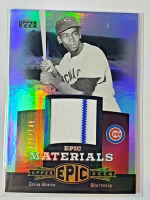 Ernie Banks 2006 Upper Deck Epic Materials Red 30/145 Game Used Jersey EM-EB HOF - Image 1 of 3