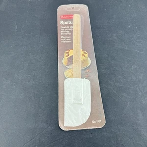 Espátula RUBBERMAID 9.5" mango de madera 1901 blanca nueva de colección 1976 nueva - Imagen 1 de 6