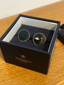 Fantastic Hackett Classic Duck Embroidered & Metal Cufflinks BNWT RRP £120 - Picture 1 of 8