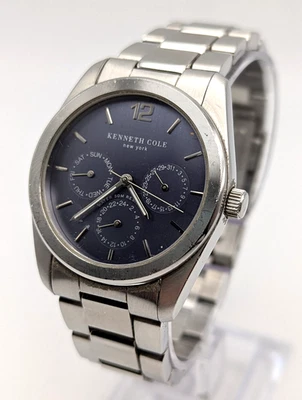 Kenneth Cole KC3272 Reloj Hombre 50m Acero Inoxidable Día Fecha 37mm Batería Nueva Foto 1 de 4