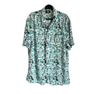 Men's Size 2XL | Dickies | Blue Floral Mushroom Print | Short Sleeve Button Up. - Picture 1 of 3