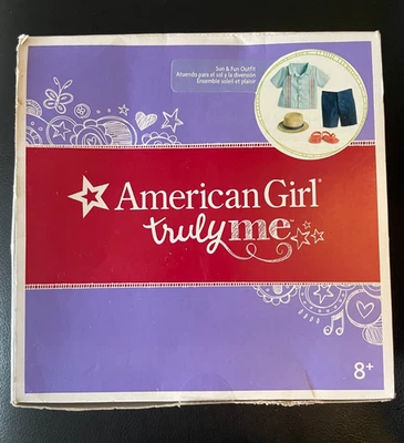 New American Girl Truly Me Doll Fun In The Sun Outfit Boy Hat Shirt Short Sandal - Image 1 of 3