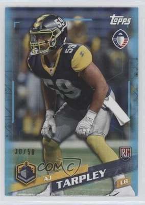2019 Topps Alliance of American Football Blue /50 AJ Tarpley #18 - Image 1 of 2