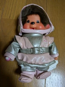 Monchhichi rosa silber Astronaut Raumanzug Puppe große Augen Langzeitbestand NEU JP - Bild 1 von 7