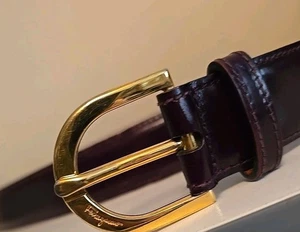 Unisex Salvatore Ferragamo Burgandy Leather Dress Belt Size 39 Italy No. 6132 - Bild 1 von 5