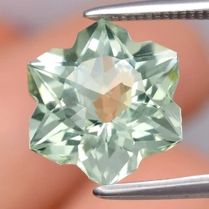💎 2.62ct 9x9mm VVS Snowflake Natural Green Amethyst - Brazil Gemstone - Picture 1 of 4