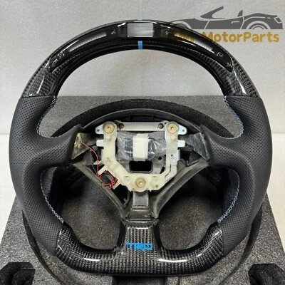 Carbon Fiber Steering Wheel Fit Honda S2000 Accord Civic Insight 1999-2009 W/LED - Image 1 of 4