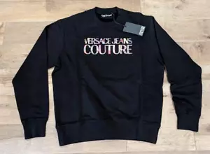 Mens Versace Jeans Couture Institutional Logo Crewneck Sweatshirt Black Large - Picture 1 of 5