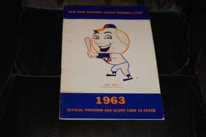 1963 NEW YORK METS BASEBALL PROGRAM VS HOUSTON COLT 45'S ASPROMONTE HR - Picture 1 of 3