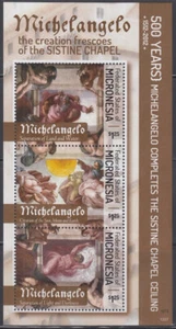 HOJA DE RECUERDO MICRONESIA # 1004 MNH de 3 - MICHEANGELO Y CAPILLA SIXTINA - Imagen 1 de 1
