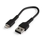 StarTech RUSBLTMM15CMB 6 inch/15cm Durable Black USB-A to Lightning Cable,Rugged