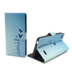 Etui ochronne do Huawei G Play Mini Smile niebieskie etui case cover + 1 pancerny but - Zdjęcie 1 z 3