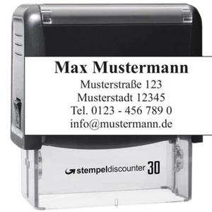 STEMPELdiscounter 30 Adressstempel mit Wunschtext 47x18 mm 4-5 Zeilen Vorlage 2 - Bild 1 von 9