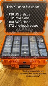 XL Orange IP65 Waterproof Storage Travel Case for Graded Card Slabs Extra Large - Picture 1 of 9
