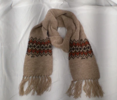 Bufanda Shetland vintage 100 % lana 59 pulgadas sin marca x 5 pulgadas. Hermoso Estado Foto 1 de 3