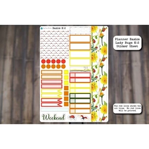 Planner Basics Ladybugs Sticker Sheet | Appointment Stickers | Event Labels - Picture 1 of 1